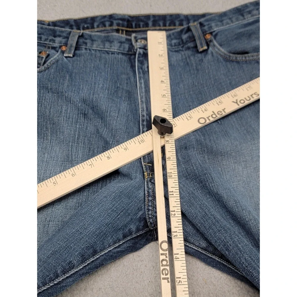Polo Jeans Co Ralph Lauren Jeans Mens 38x32 (Fits 37x31) Baggy Blue Distress Y2K